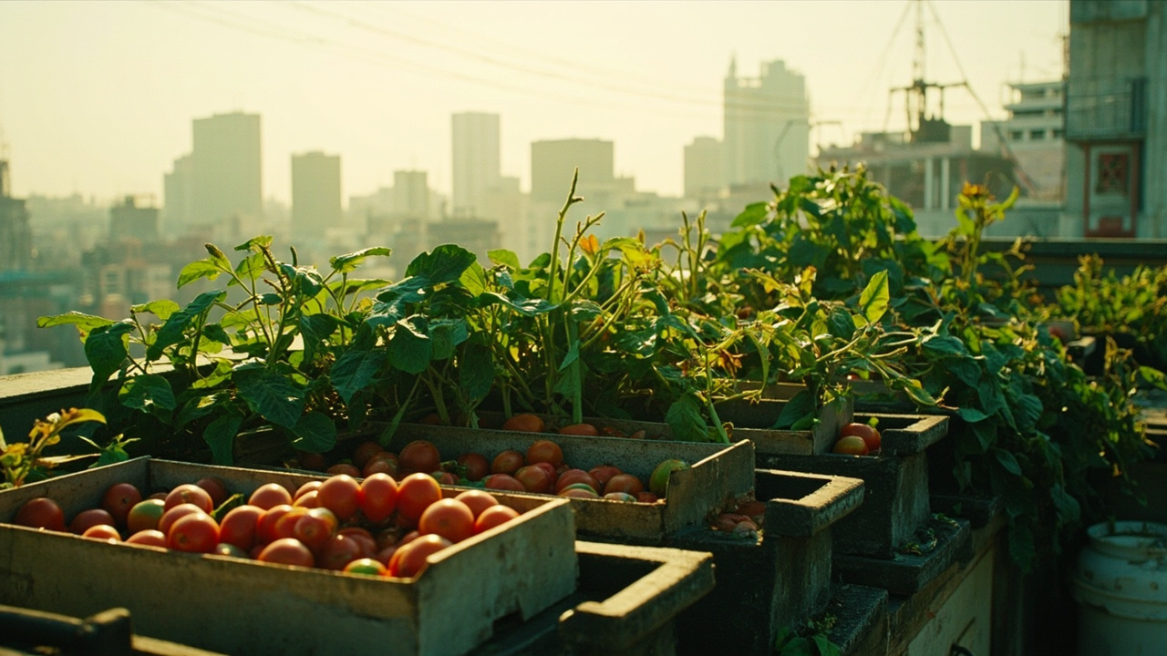 天台菜园全景